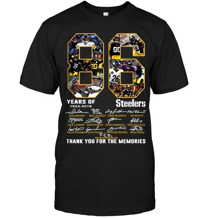 86 Years Of Pittsburgh Steelers Thank You For The Memories Shirt
