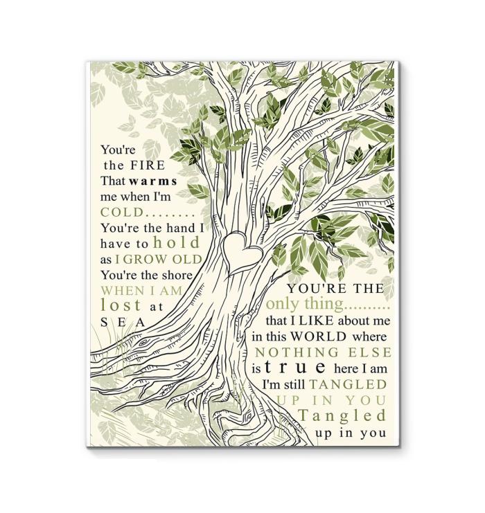 Aaron Lewis Tangled Up In You Lyric Heart Tree Canvas