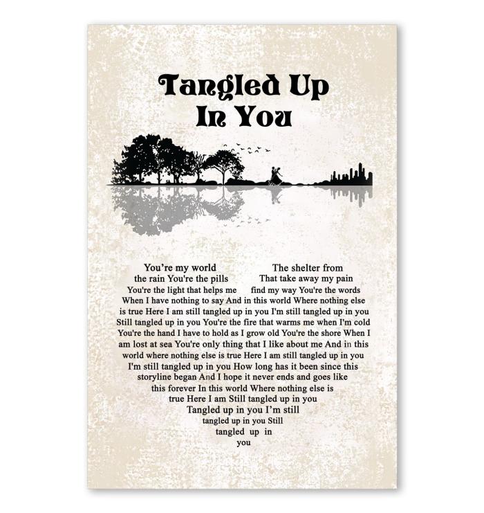 Aaron Lewis Tangled Up In You Lyric Heart Typography Jungle Guitar
