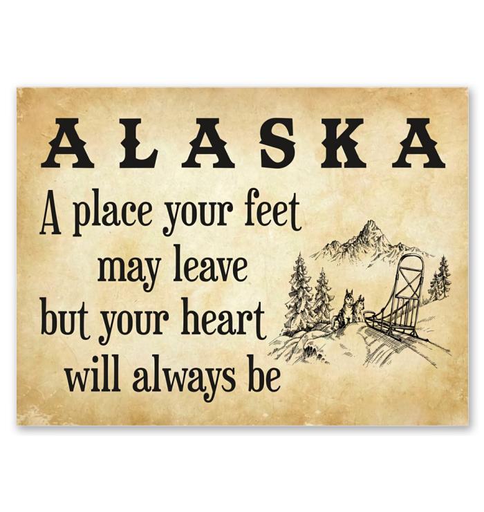 Alaska A Place Your Feet May Leave But You Heart Will Always Be Poster