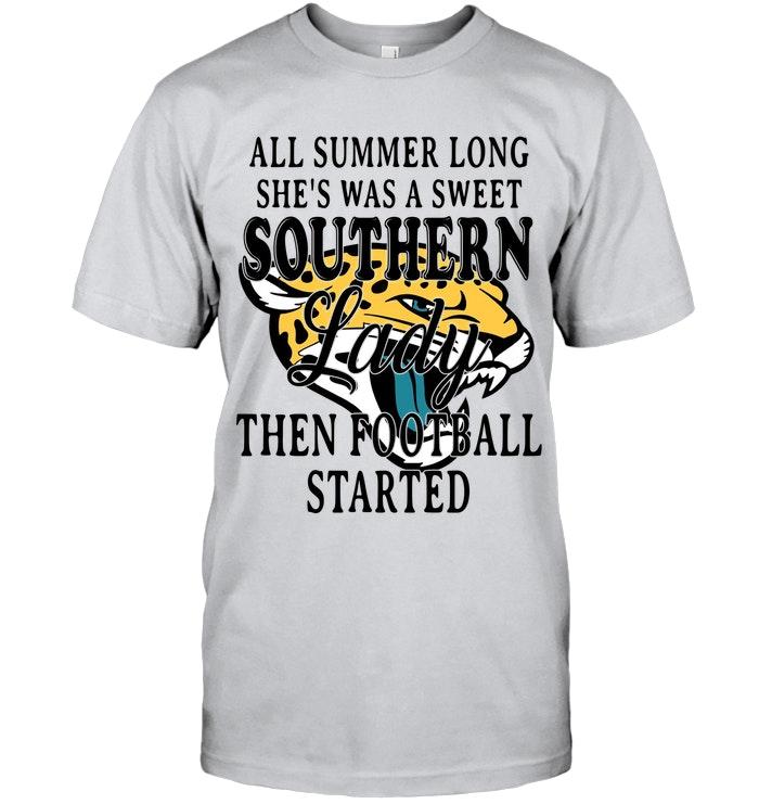 All Summer Long Shes Sweet Southern Lady Then Football Started Jacksonville Jaguars Shirt