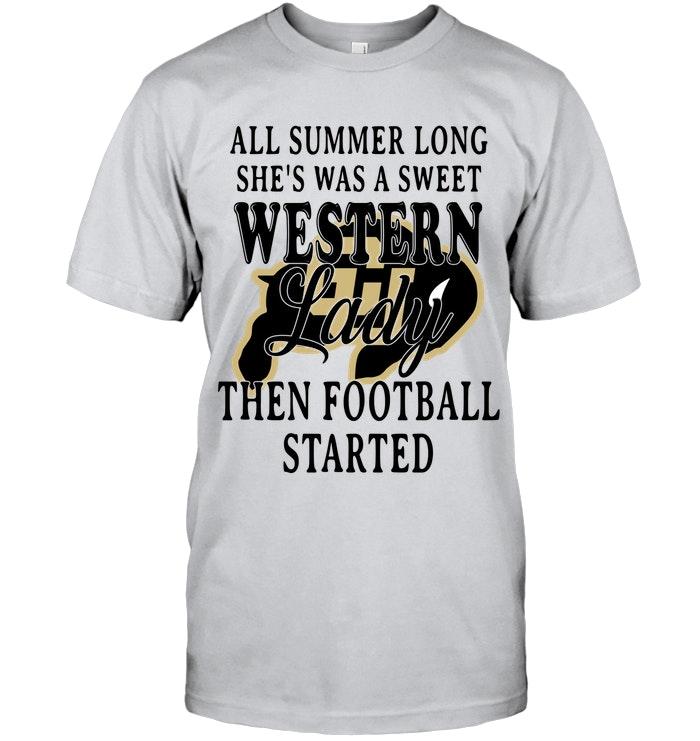 All Summer Long Shes Sweet Western Lady Then Football Started Colorado Buffaloes Shirt