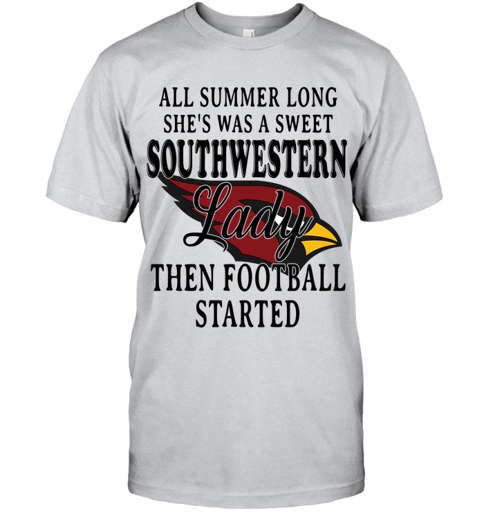 All Summer Long Shes Sweet Southwestern Lady Then Football Started Arizona Cardinals Shirt