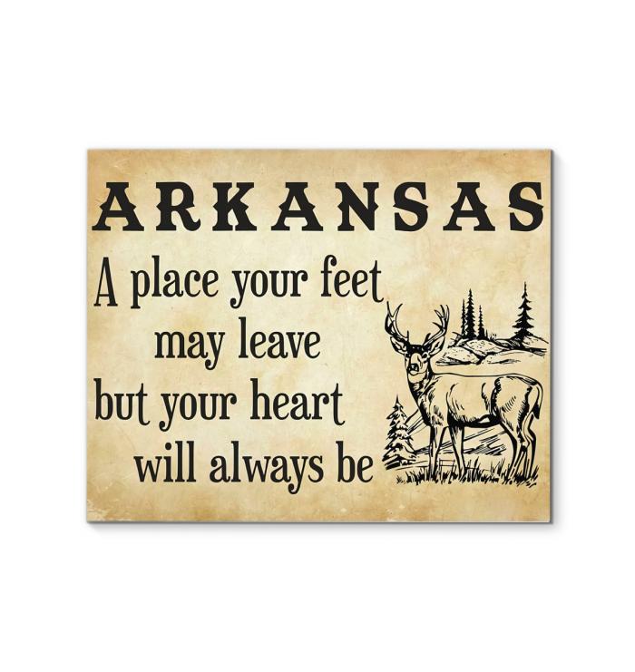 Arkansas A Place Your Feet May Leave But You Heart Will Always Be Canvas