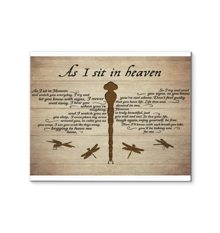 As I Sit In Heaven And Watch You Everyday Dragonfly Typography Canvas