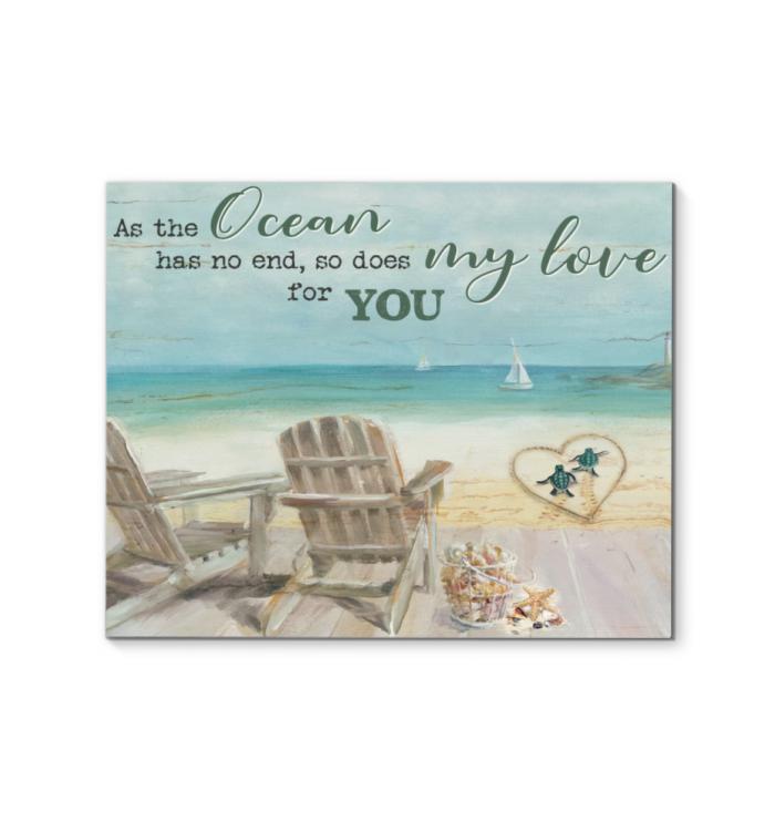 As Ocean Has No End So Does My Love For You Turtle Canvas