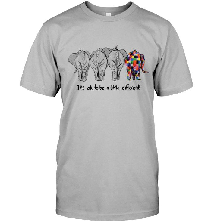 Autism Elephant Its Ok To Be Different Ash T Shirt