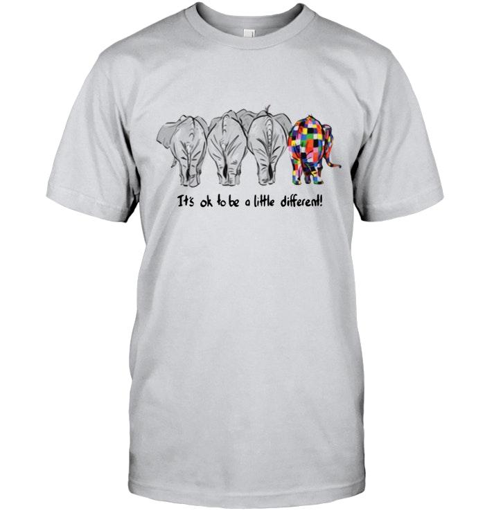 Autism Elephant Its Ok To Be Different White T Shirt