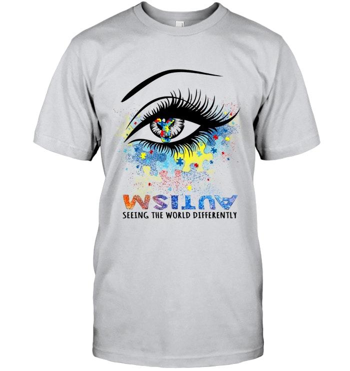 Autism Eye Seeing The World Differently Ash T Shirt