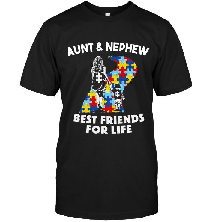 Autism Aunt & Nephew Best Friends For Life Navy T Shirt