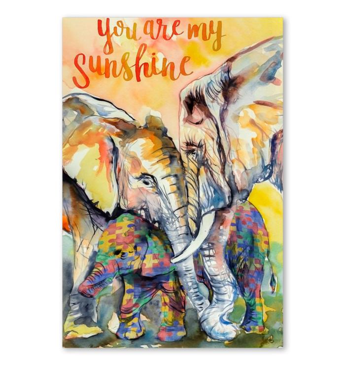 Autism Elephant You Are My Sunshine Poster