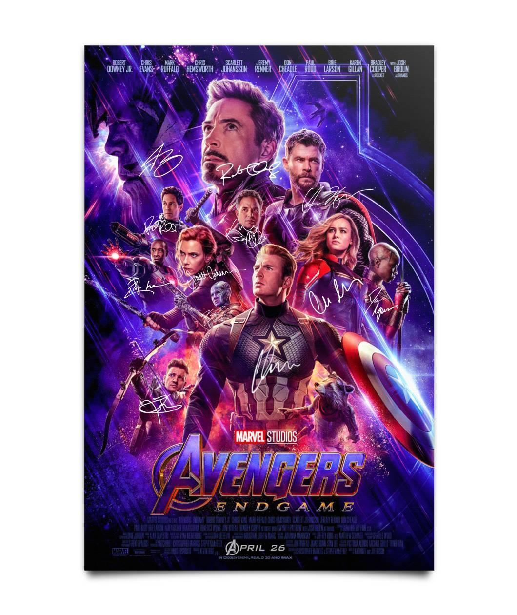 Avenger Endgame Movie Signed Poster Canvas
