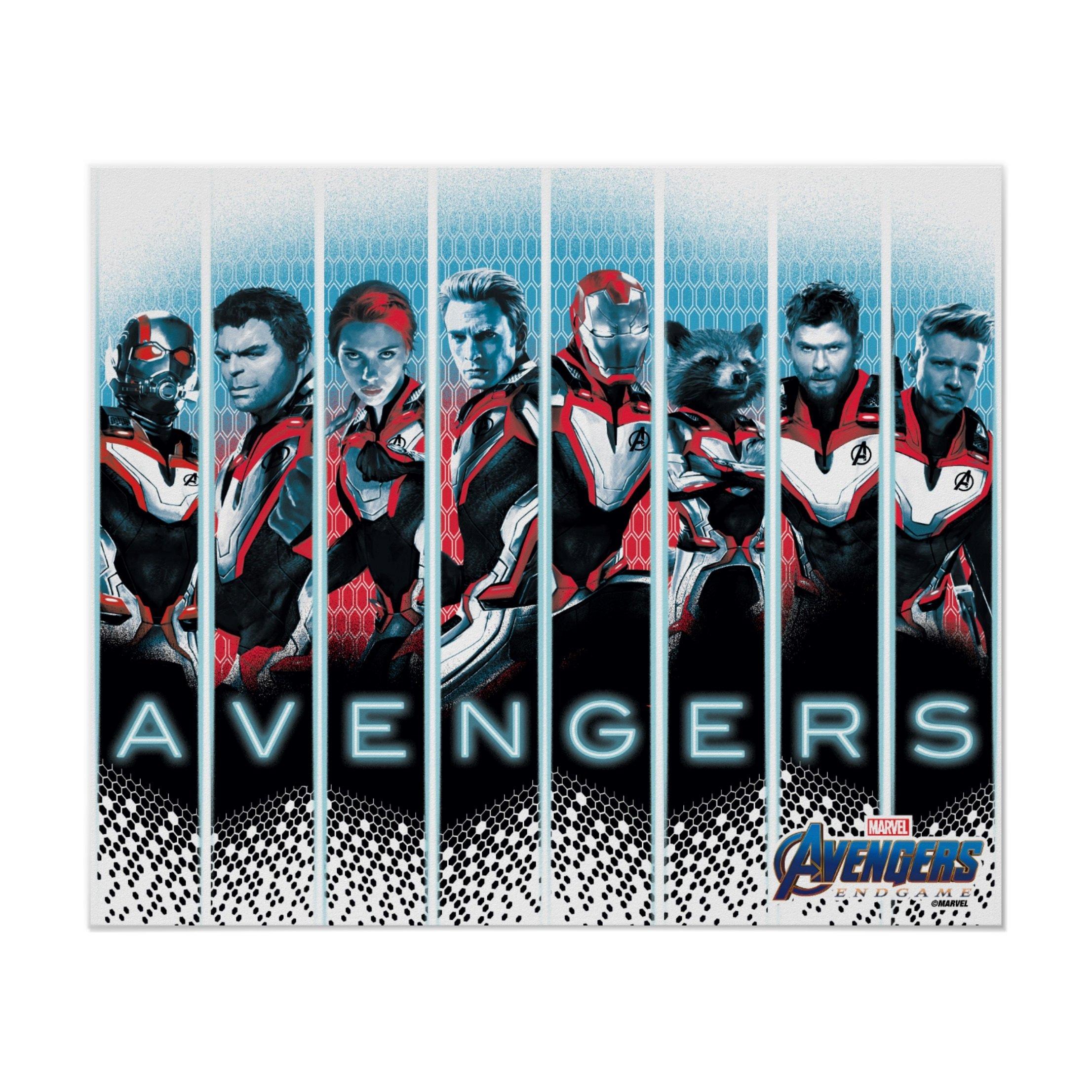 Avenger Endgame All Superheroes Batter Suit Poster Canvas
