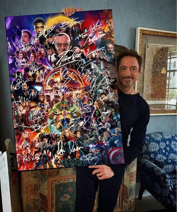 Avenger Marvel Superheroes Stan Lee Cast Signed Poster Canvas