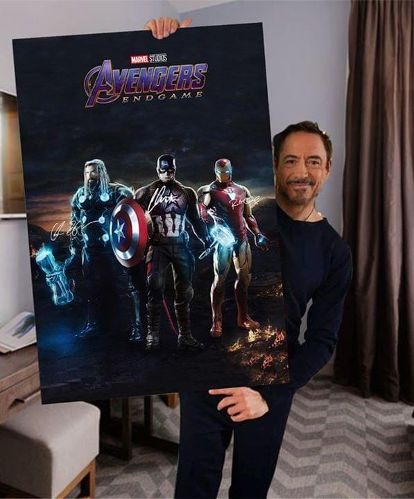 Avenger Endgame Thor Captain America Iron Man Final Battle Signed Poster Canvas