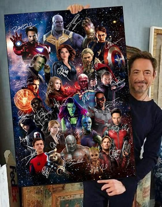 Avenger Endgame All Cast Signed Poster Canvas
