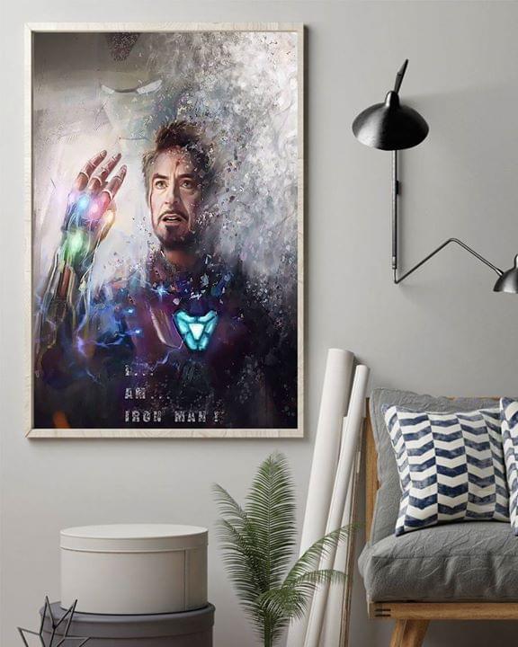 Avengers Endgame I Am Iron Man Fade Away After Infinity Gauntlet Snap Poster Canvas