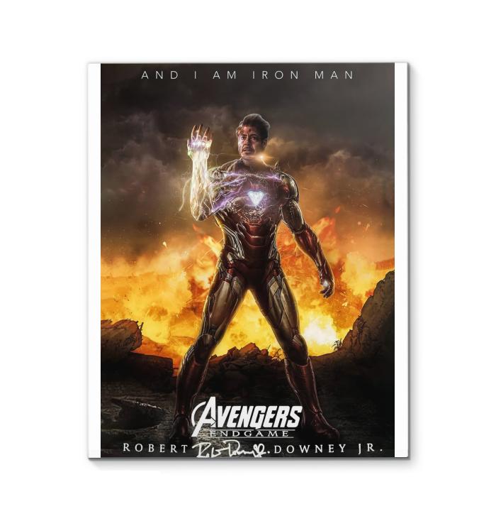 Avengers Endgame And I Am Iron Man Robert Downey Jr Signed Canvas