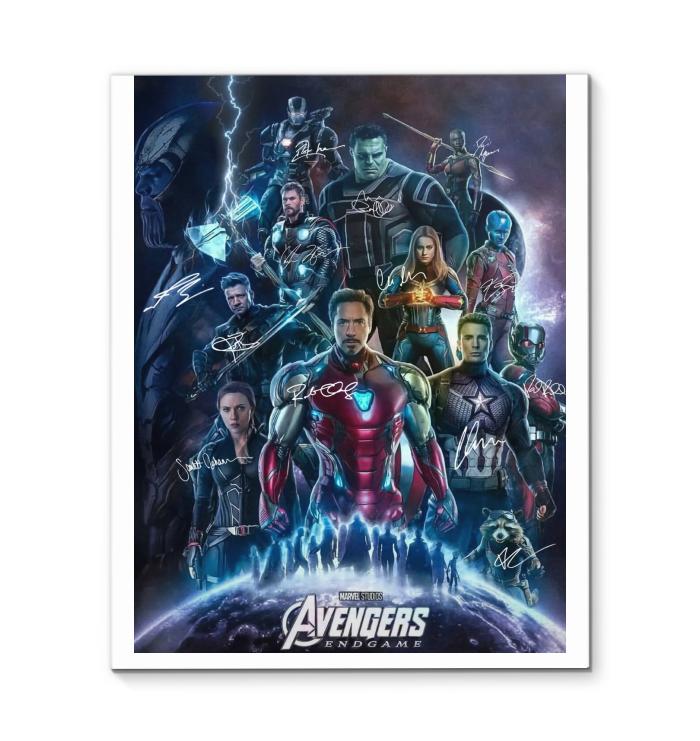 Avengers Endgame Superheroes Signed Canvas