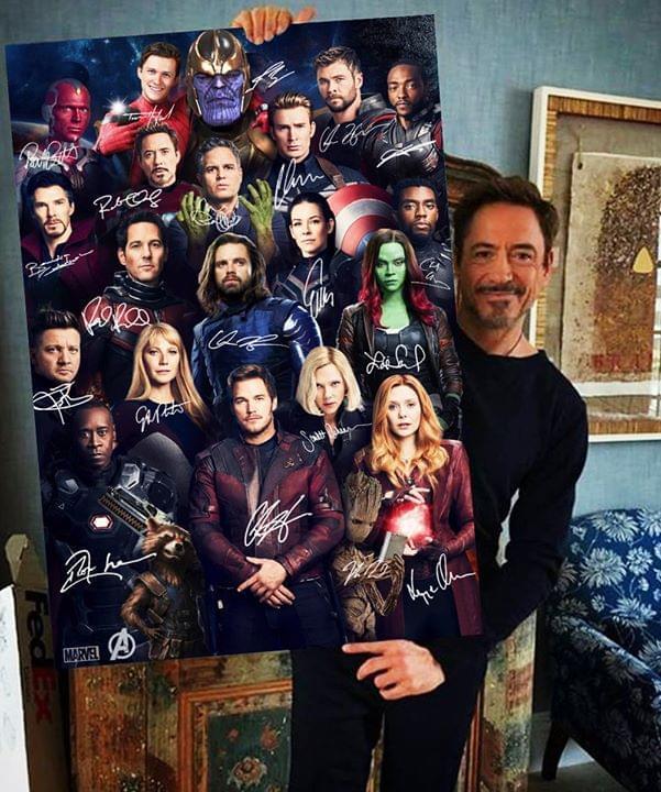 Avengers Endgame Superheroes Signed On Poster Canvas