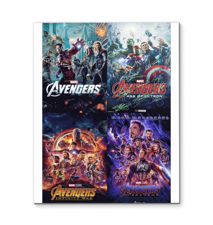 Avengers All Movies Poster Signed Canvas