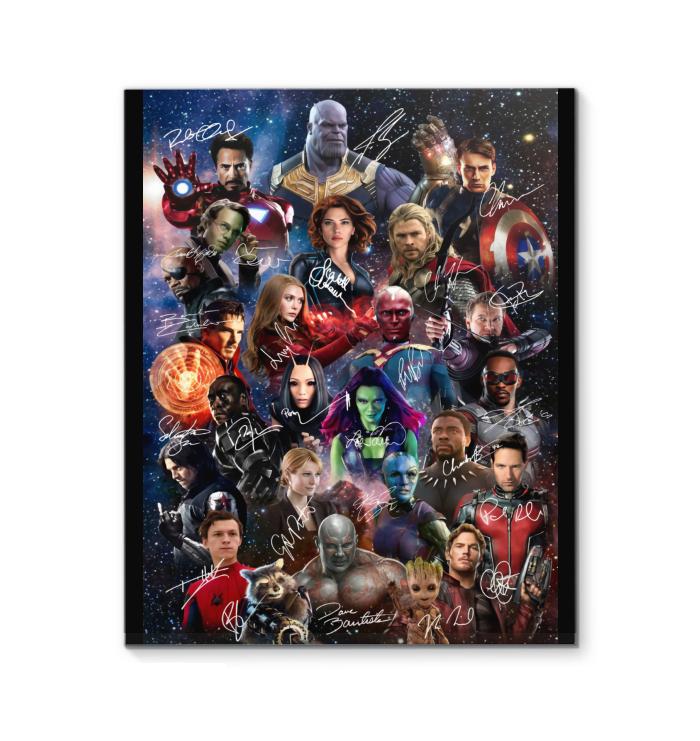 Avengers Endgame All Cast Signed Canvas