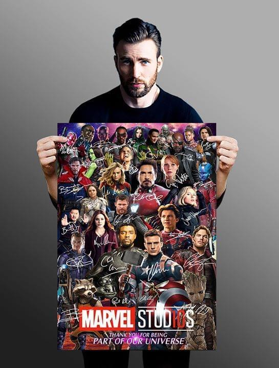 Avengers Marvel Studio Thank You For Being Part Of Our Universe Signed Poster Canvas