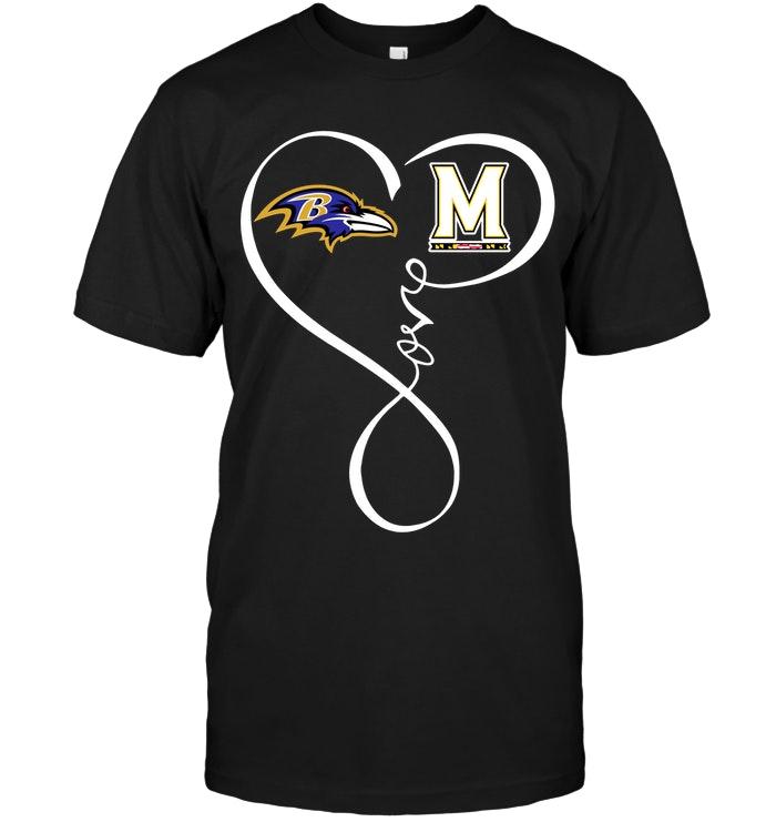 Baltimore Ravens  Maryland Terrapins Love Heart Shirt