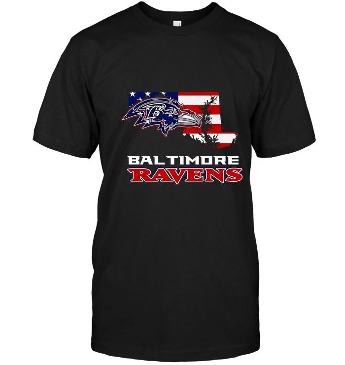 Baltimore Ravens Maryland 4th July Independence Day American Flag Shirt