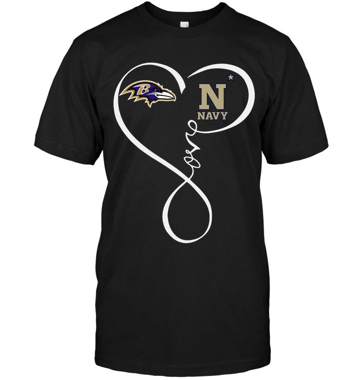 Baltimore Ravens Navy Midshipmen Love Heart Shirt
