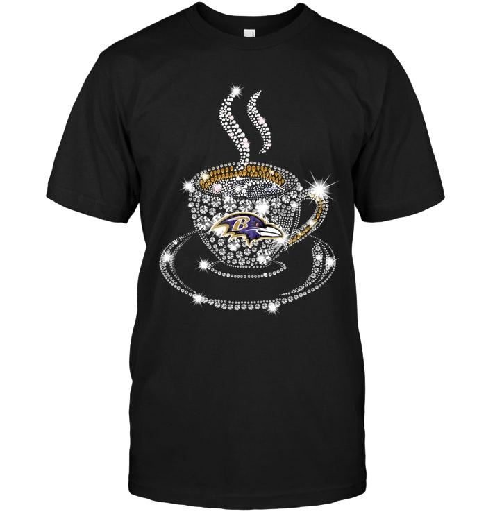 Baltimore Ravens Coffee Cup Diamond Glitter Shirt