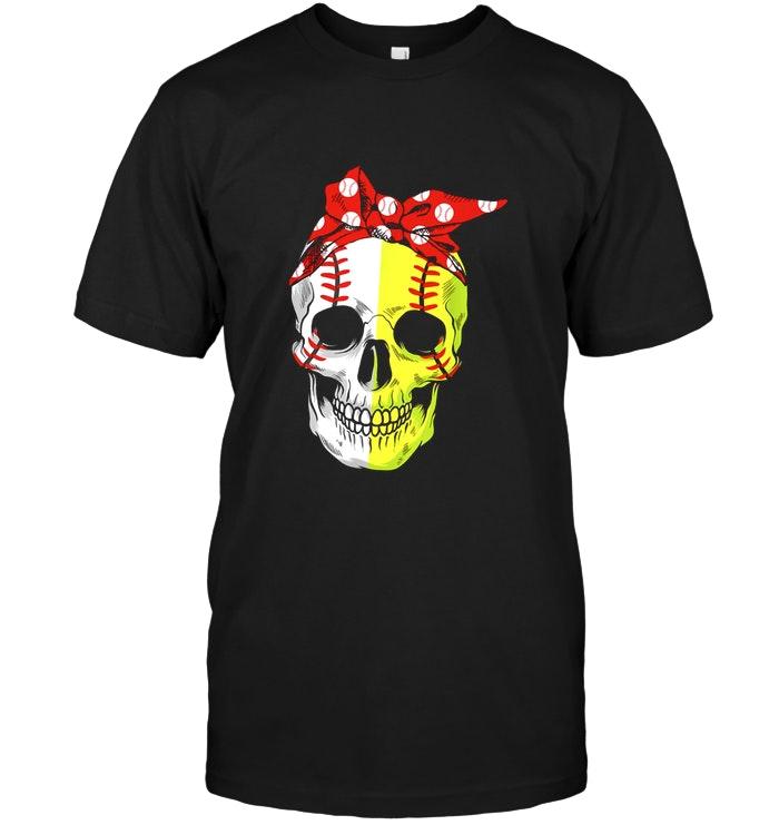 Baseball Skull Retro Scarf Shirt