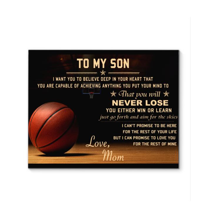 Basketball To Son Believe Deep In Your Heart Capable Of Achieving Anything In Mind Canvas
