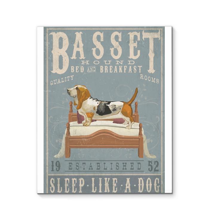 Basset Hound Bed And Breakfast Sleep Like A Dog Canvas