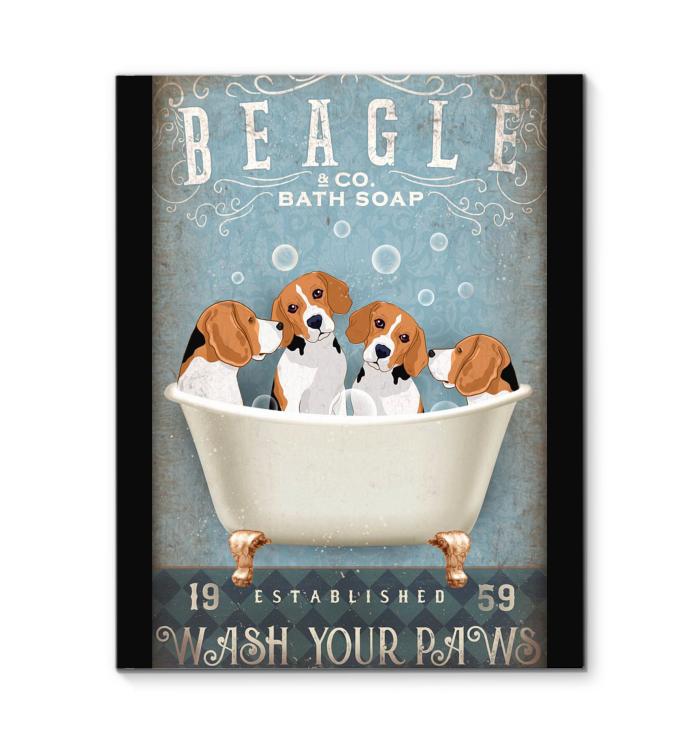 Beagle Bath Soap Wash Your Paws Canvas