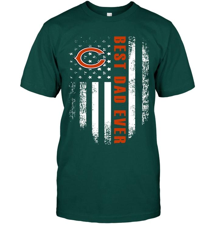 Best Chicago Bears Dad Ever American Flag Shirt