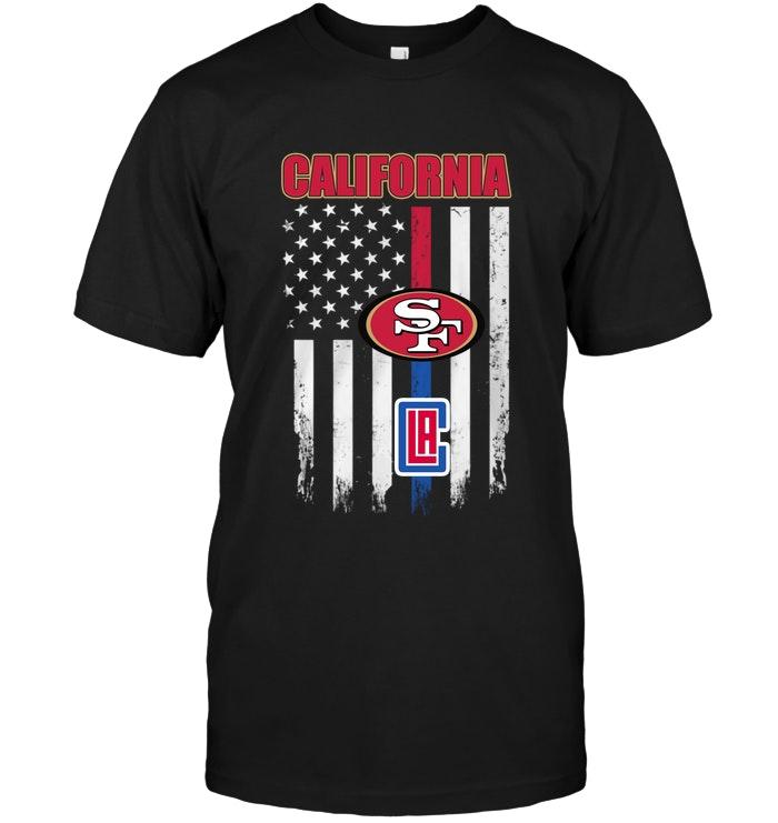 California San Francisco 49ers Los Angeles Clippers American Flag Shirt
