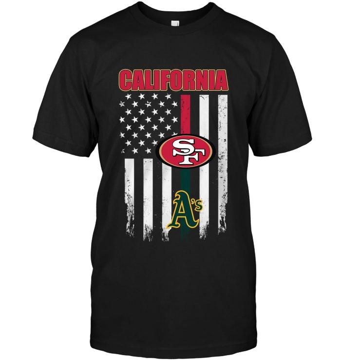 California San Francisco 49ers Oakland Athletics American Flag Shirt