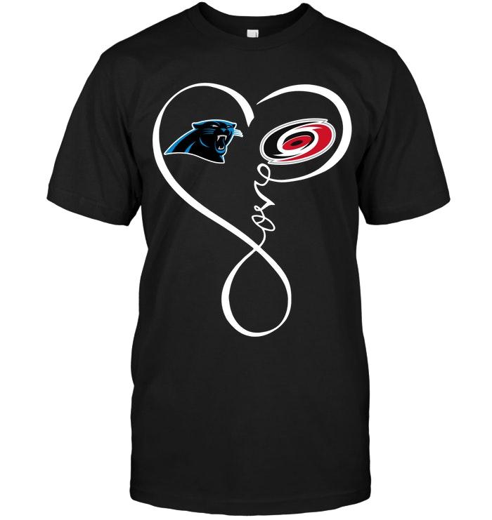 Carolina Panthers Carolina Hurricanes Love Heart Shirt