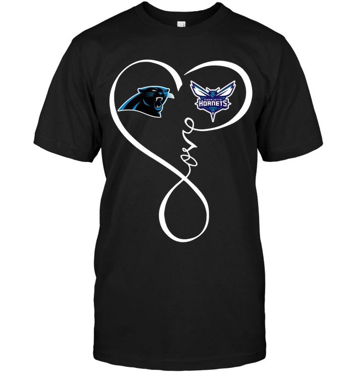 Carolina Panthers Charlotte Hornets Love Heart Shirt