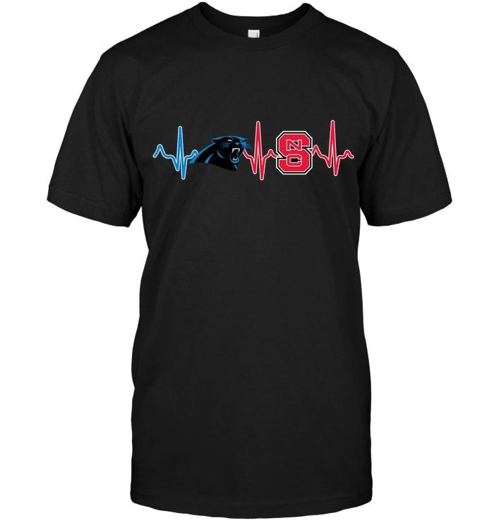 Carolina Panthers Nc State Wolfpack Heartbeat Shirt