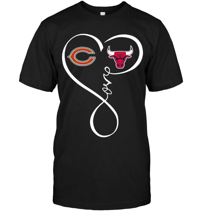 Chicago Bears Chicago Bulls Love Heart Shirt