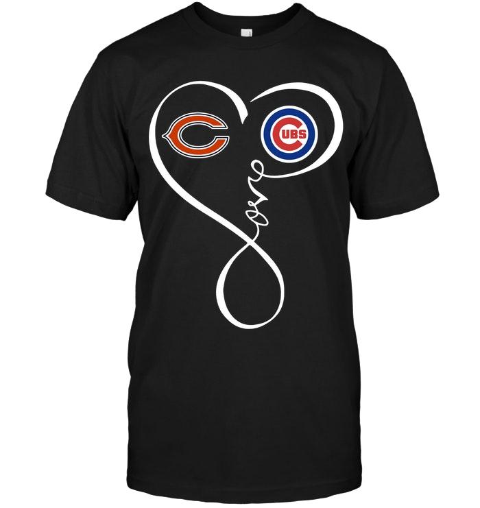 Chicago Bears Chicago Cubs Love Heart Shirt