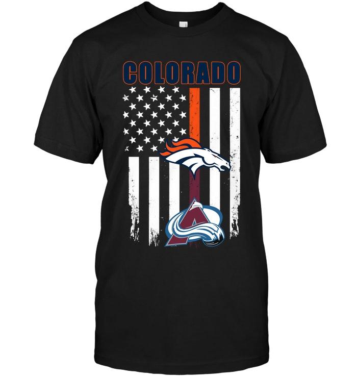 Colorado Denver Broncos Colorado Avalanche American Flag Shirt