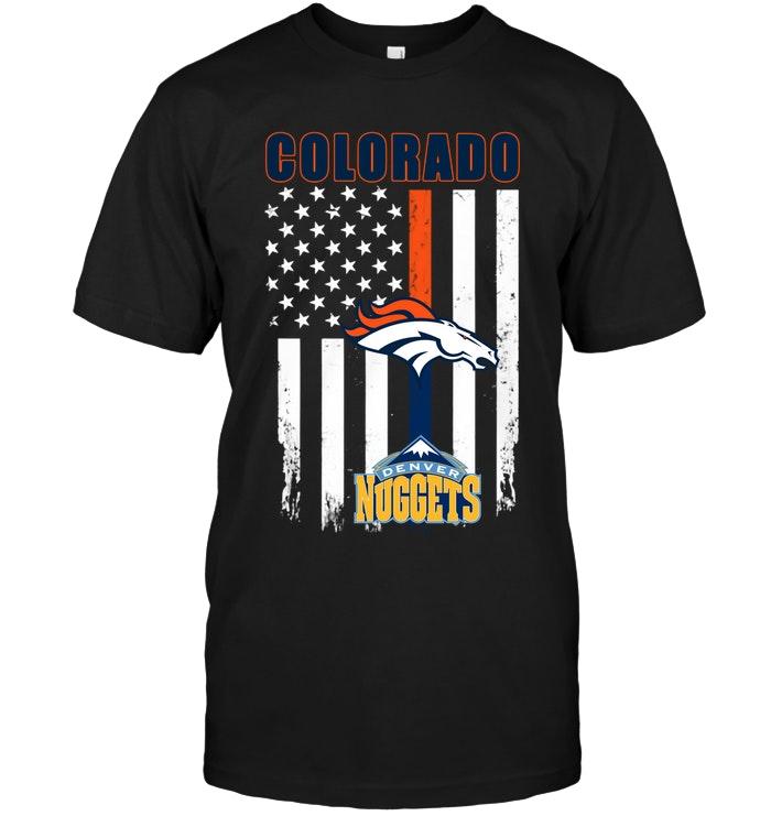 Colorado Denver Broncos Denver Nuggets American Flag Shirt