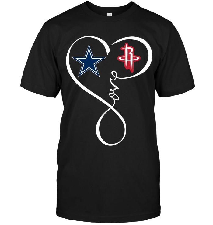 Dallas Cowboys  Houston Rockets Love Heart Shirt