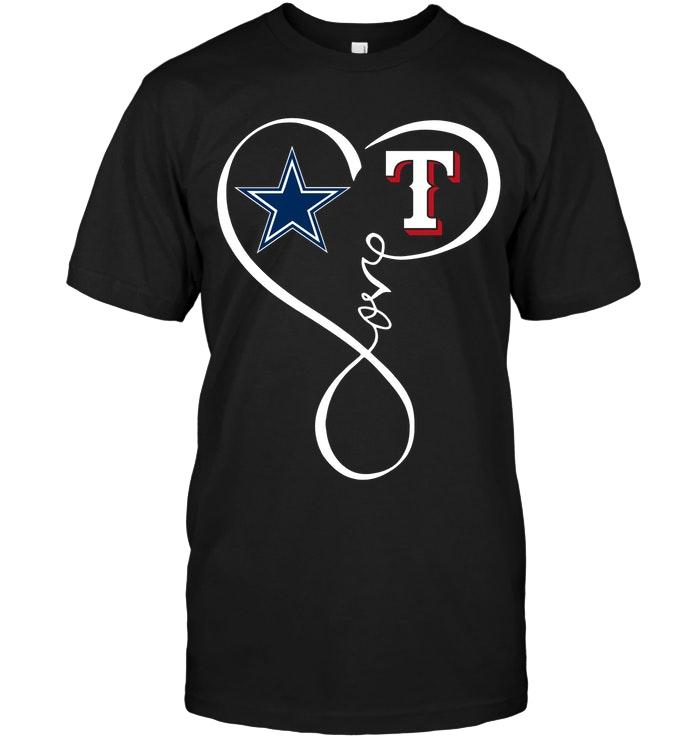 Dallas Cowboys  Texas Rangers Love Heart Shirt