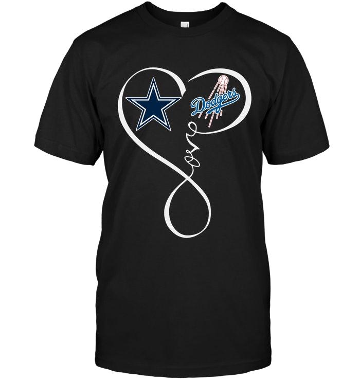Dallas Cowboys Los Angeles Dodgers Love Heart Shirt