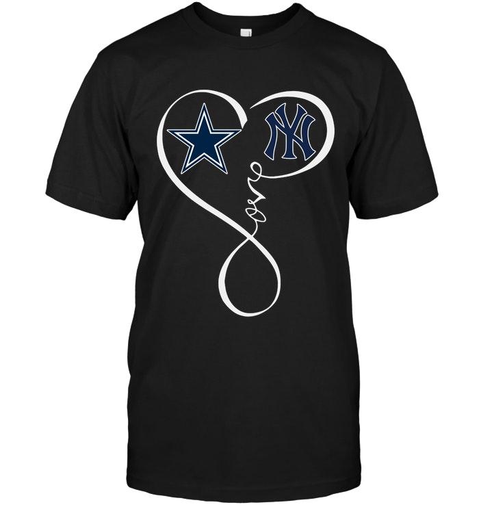 Dallas Cowboys New York Yankees Love Heart Shirt