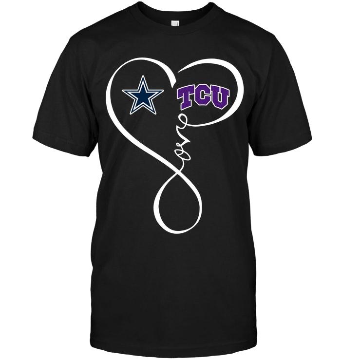 Dallas Cowboys Tcu Horned Frogs Love Heart Shirt
